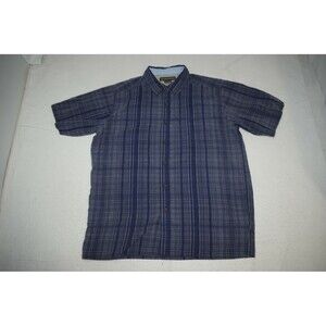 ExOfficio Fishing Shirt Plaid Short Sleeve Front Pocket Button Up Mens Medium